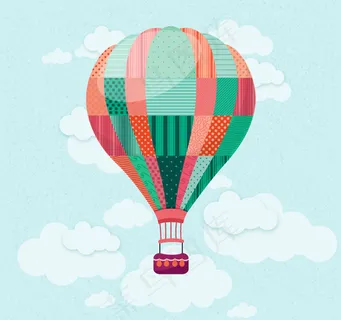 卡通热气球背景
