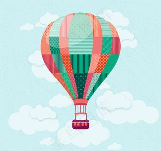 卡通热气球背景
