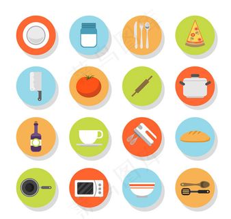 圆形厨房元素图标