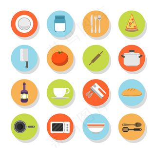 圆形厨房元素图标