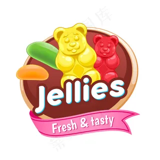 卡通熊软糖标签