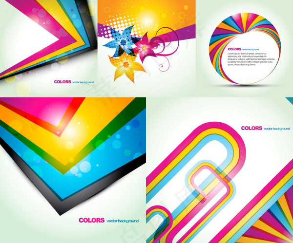 时尚色彩背景,背景元素