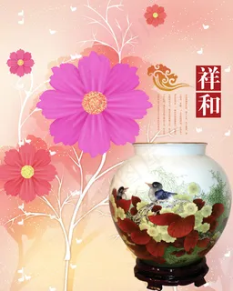 瓷器温馨背景,背景元素