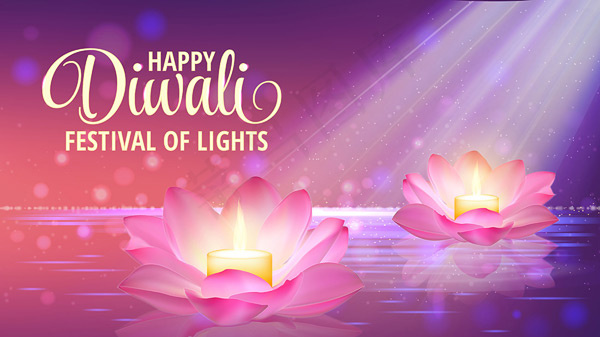 渐变唯美荷灯背景