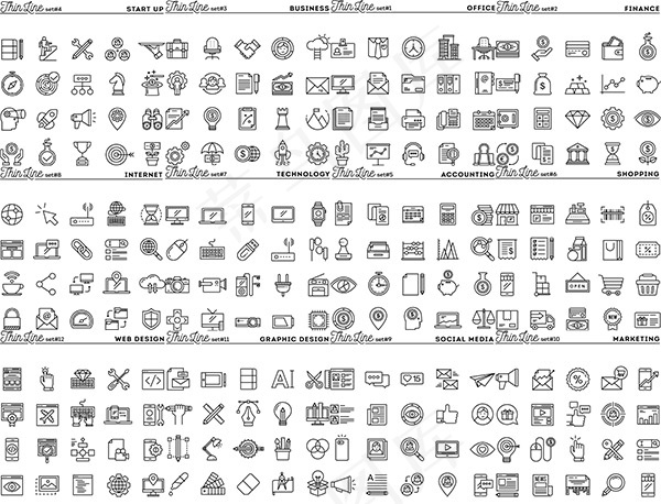 时尚简约图标,免抠元素,背景元素eps,ai矢量模版下载