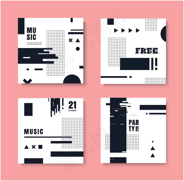 线条波点背景eps,ai矢量模版下载