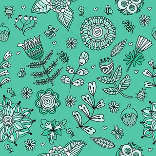 手绘花卉无缝背景