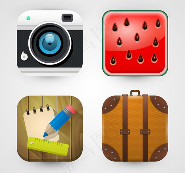 方形图标矢量,免抠元素