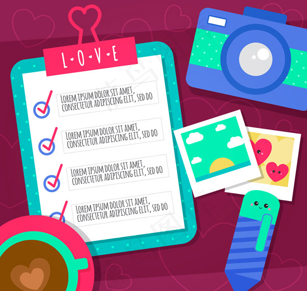 清单本和铅笔矢量