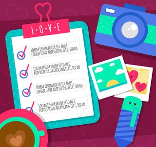 清单本和铅笔矢量