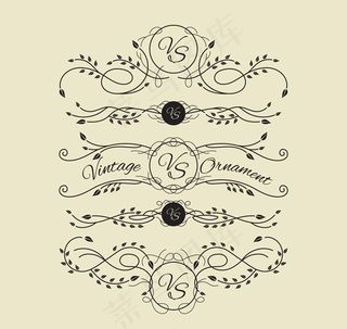 黑色婚礼花纹矢量