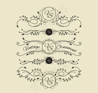 黑色婚礼花纹矢量