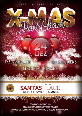 圣诞节酒吧海报