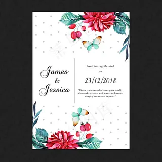 水彩婚礼邀请卡