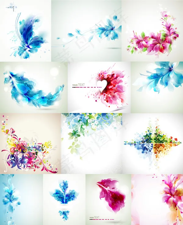 花朵花纹装饰eps,ai矢量模版下载