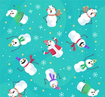 雪人无缝背景