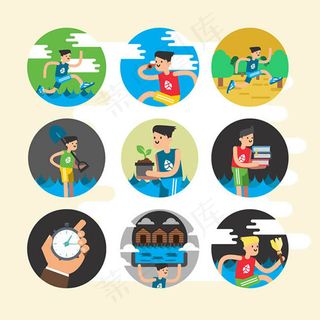 运动人物图标,免抠元素