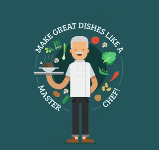 白发厨师矢量图