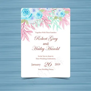 花卉婚礼邀请函
