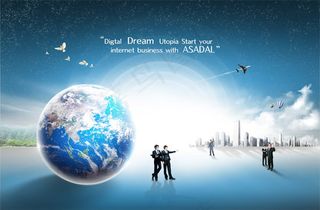 人物与地球创意