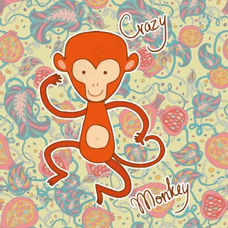 猴子和石榴背景