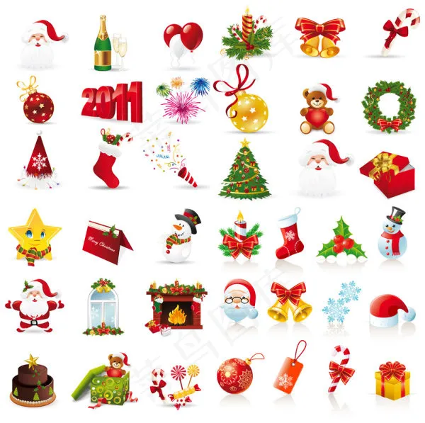 精美圣诞节饰品eps,ai矢量模版下载