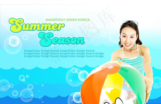 夏季海滩人物(4000X2600(DPI:300))psd模版下载