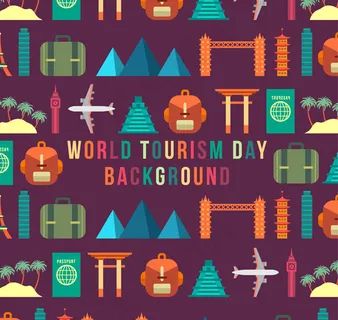 旅游日元素背景