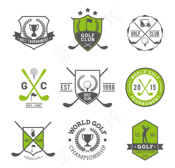 高尔夫俱乐部标签,免抠元素
