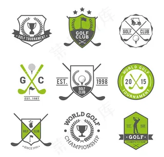 高尔夫俱乐部标签,免抠元素