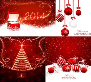 红色圣诞节背景