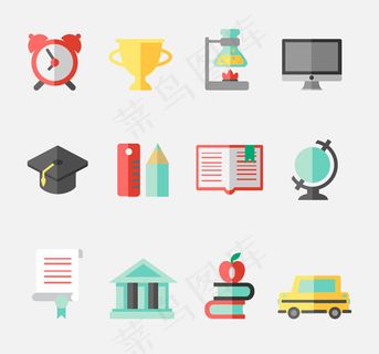 创意校园图标,免抠元素