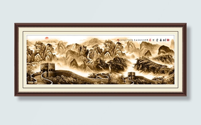中国风长城挂画(6543X2788(DPI:300))psd模版下载