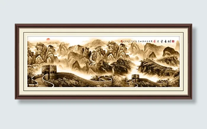 中国风长城挂画(6543X2788(DPI:300))psd模版下载
