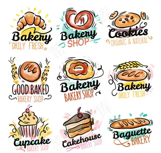 彩绘面包店标志
