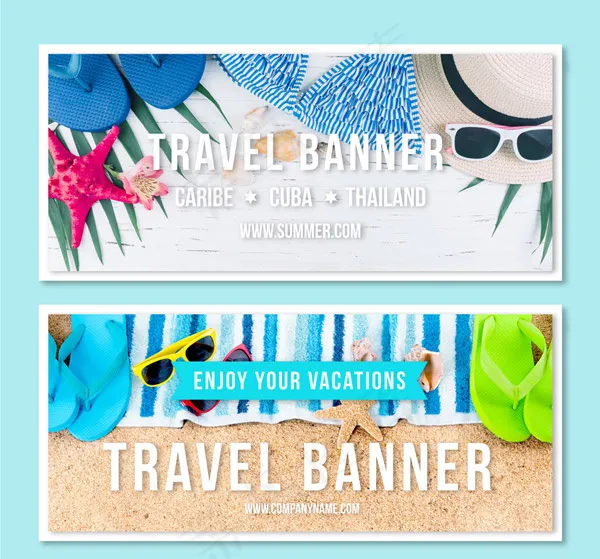 旅行宣传bannerai矢量模版下载