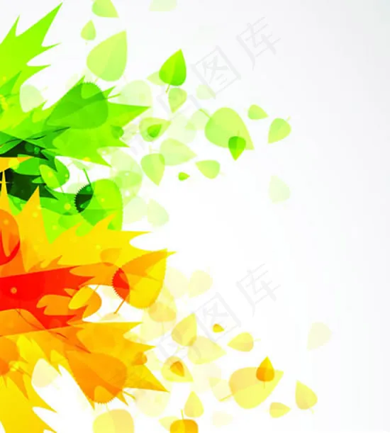 黄绿树叶背景eps,ai矢量模版下载