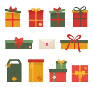 扁平化节日礼物