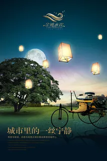 孔明灯地产海报