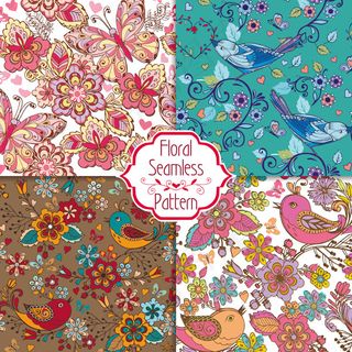 手绘动植物背景