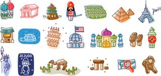 卡通图标风景,免抠元素