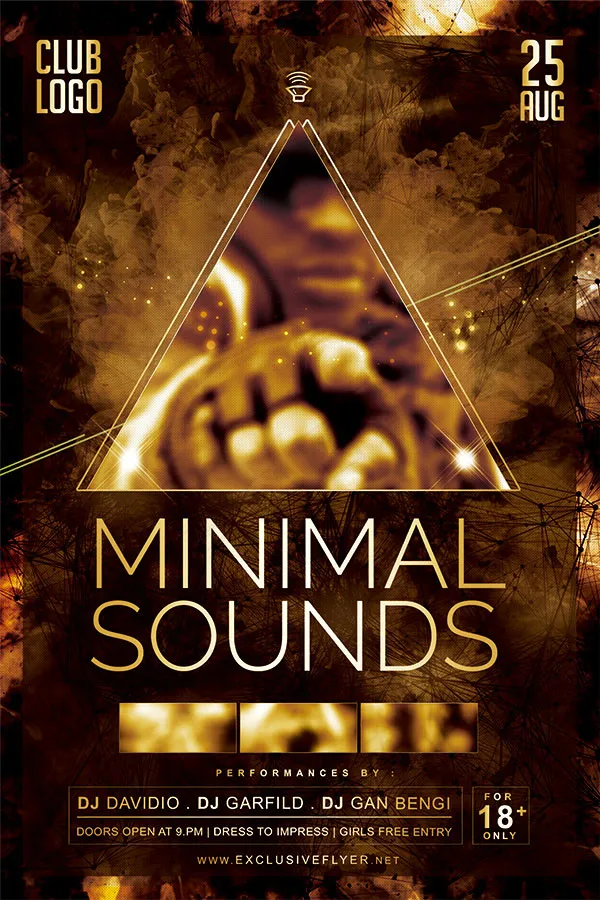 金色音乐俱乐部海报psd模版下载