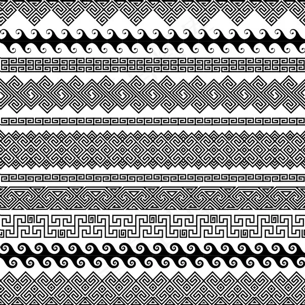 复古线性花纹边框eps,ai矢量模版下载
