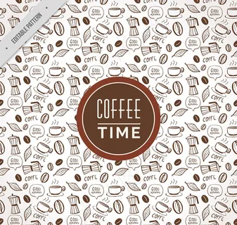 咖啡元素无缝背景
