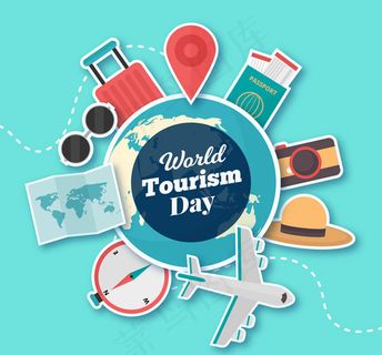 旅游日地球贴纸