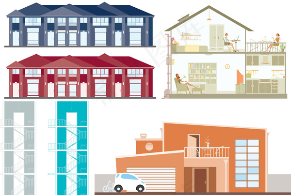 简约建筑物插画