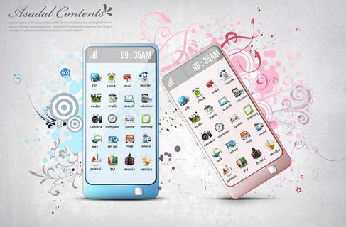 智能机与花纹广告