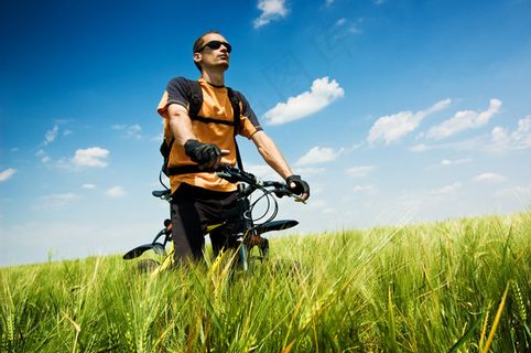 麦田与自行车手