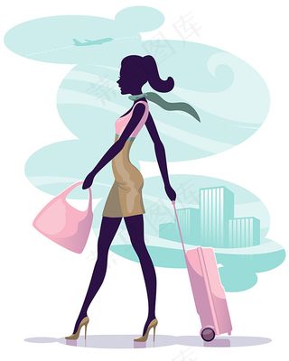 旅行美女矢量