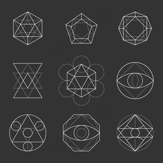 白色线条几何图形